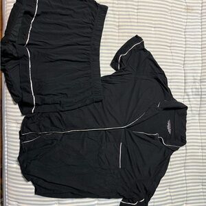 Victoria's Secret Black Pajama Top with White Piping